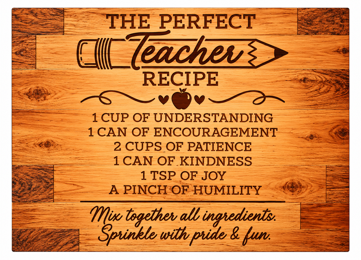 Teacher recipe chopping board