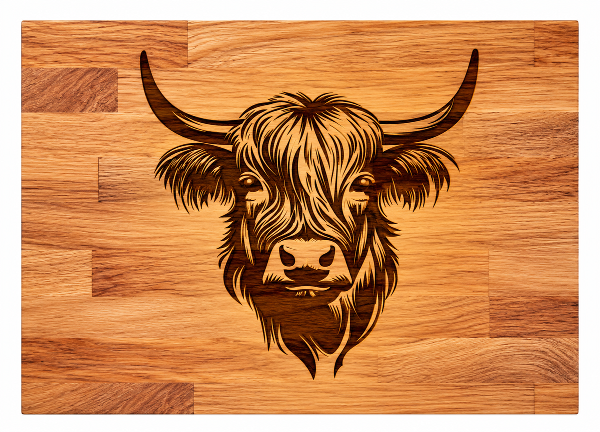 Highland cow chopping board