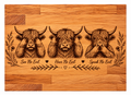 Trio highland cow chopping board
