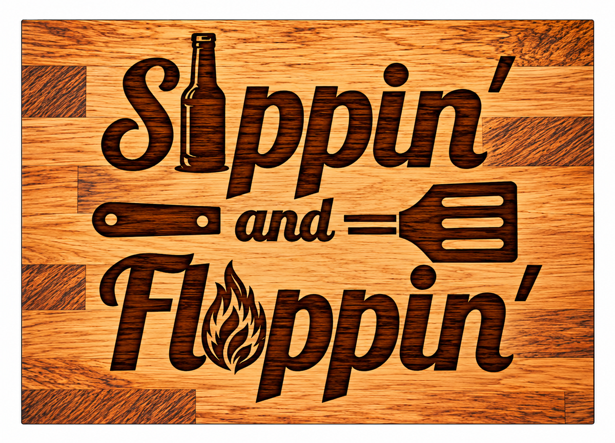Sippin' & Flippin' chopping board