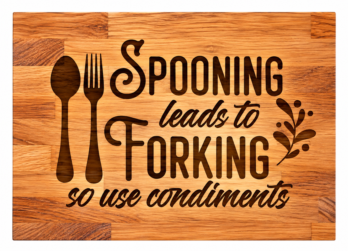 Spooning leads to forking chopping board